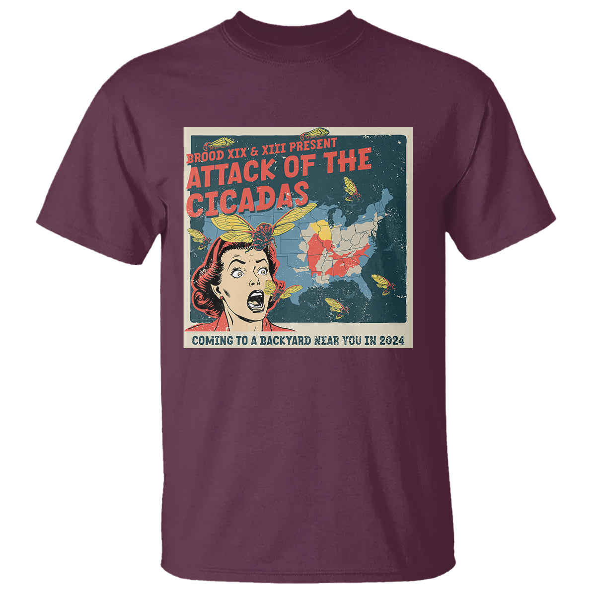 Funny Attack Of The Cicadas U.S Tour 2024 T Shirt - Wonder Print Shop