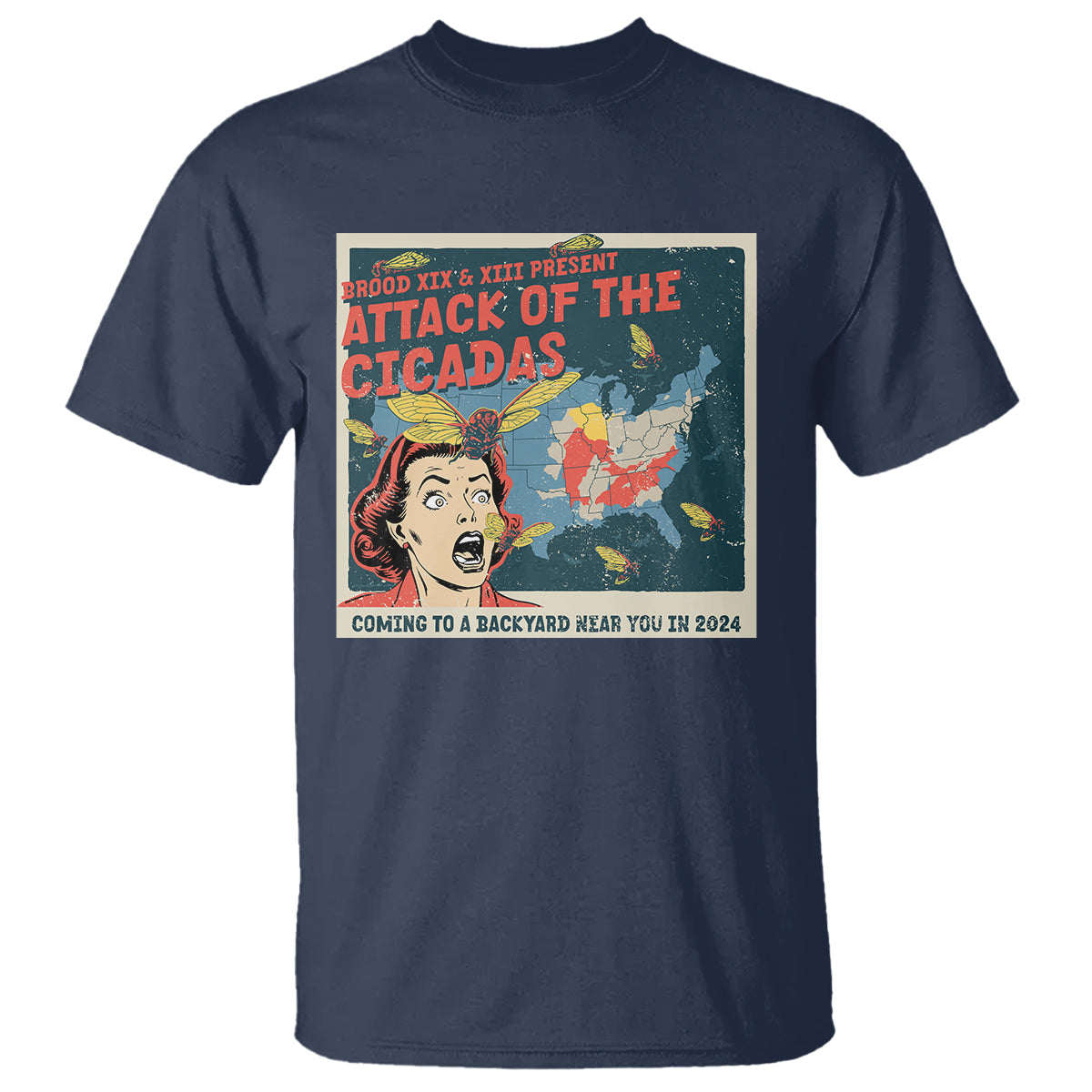 Funny Attack Of The Cicadas U.S Tour 2024 T Shirt - Wonder Print Shop