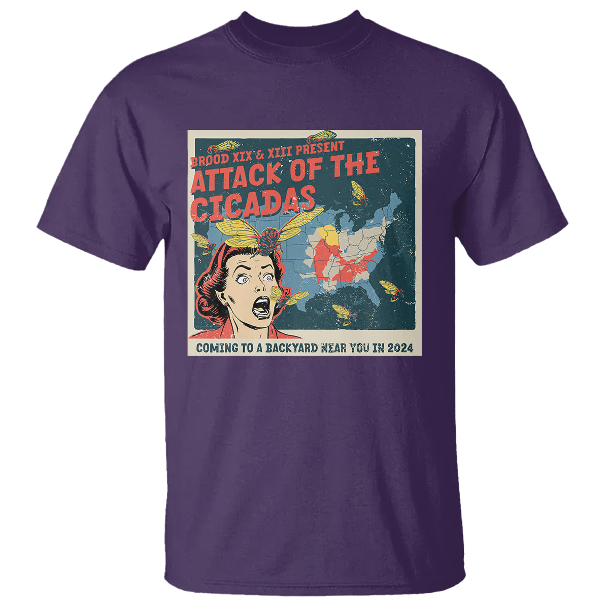 Funny Attack Of The Cicadas U.S Tour 2024 T Shirt - Wonder Print Shop