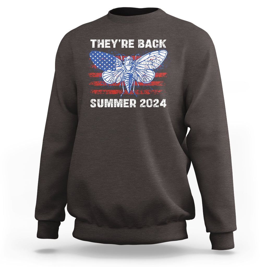 Cicada Invasion U.S Tour They're Back Summer 2024 Sweatshirt - Wonder Print Shop