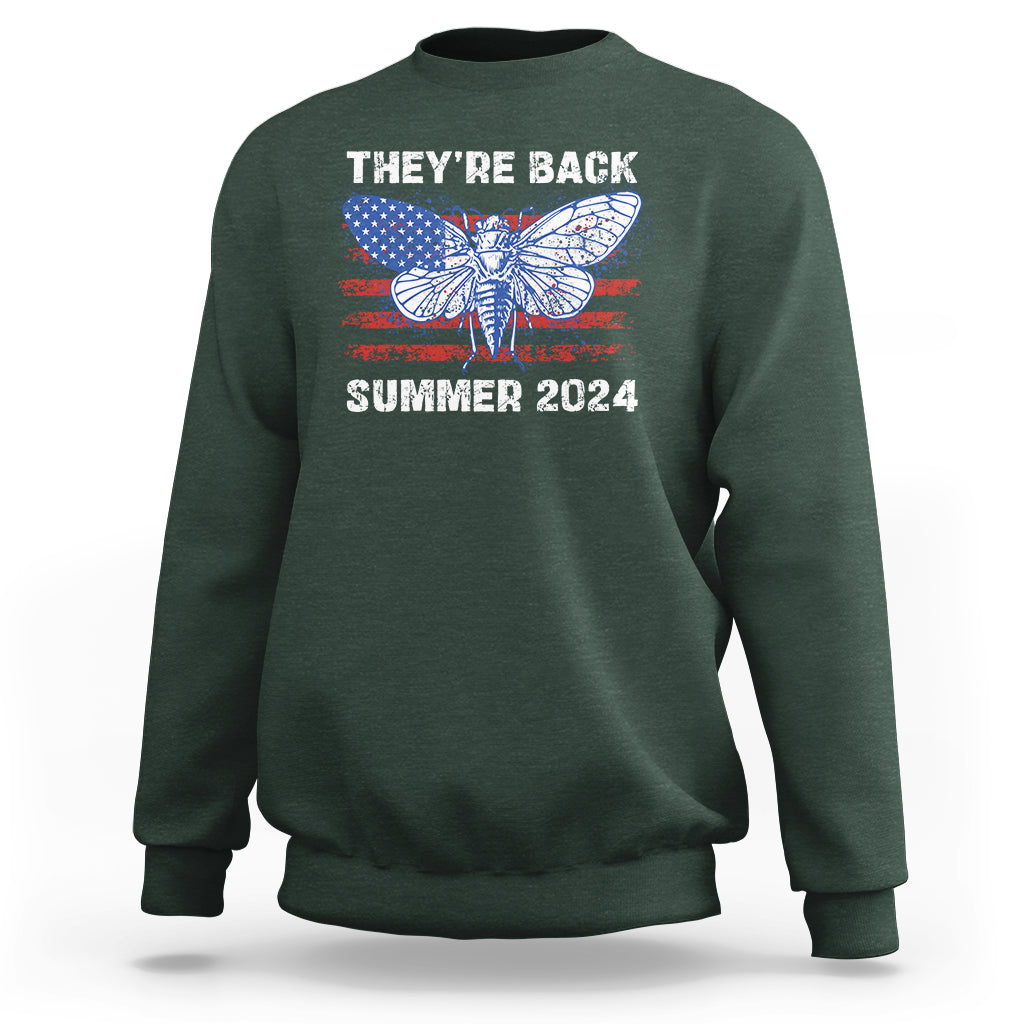 Cicada Invasion U.S Tour They're Back Summer 2024 Sweatshirt - Wonder Print Shop