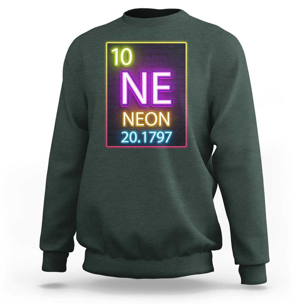 Chemistry Teacher Neon Periodic Table Sweatshirt - Wonder Print Shop