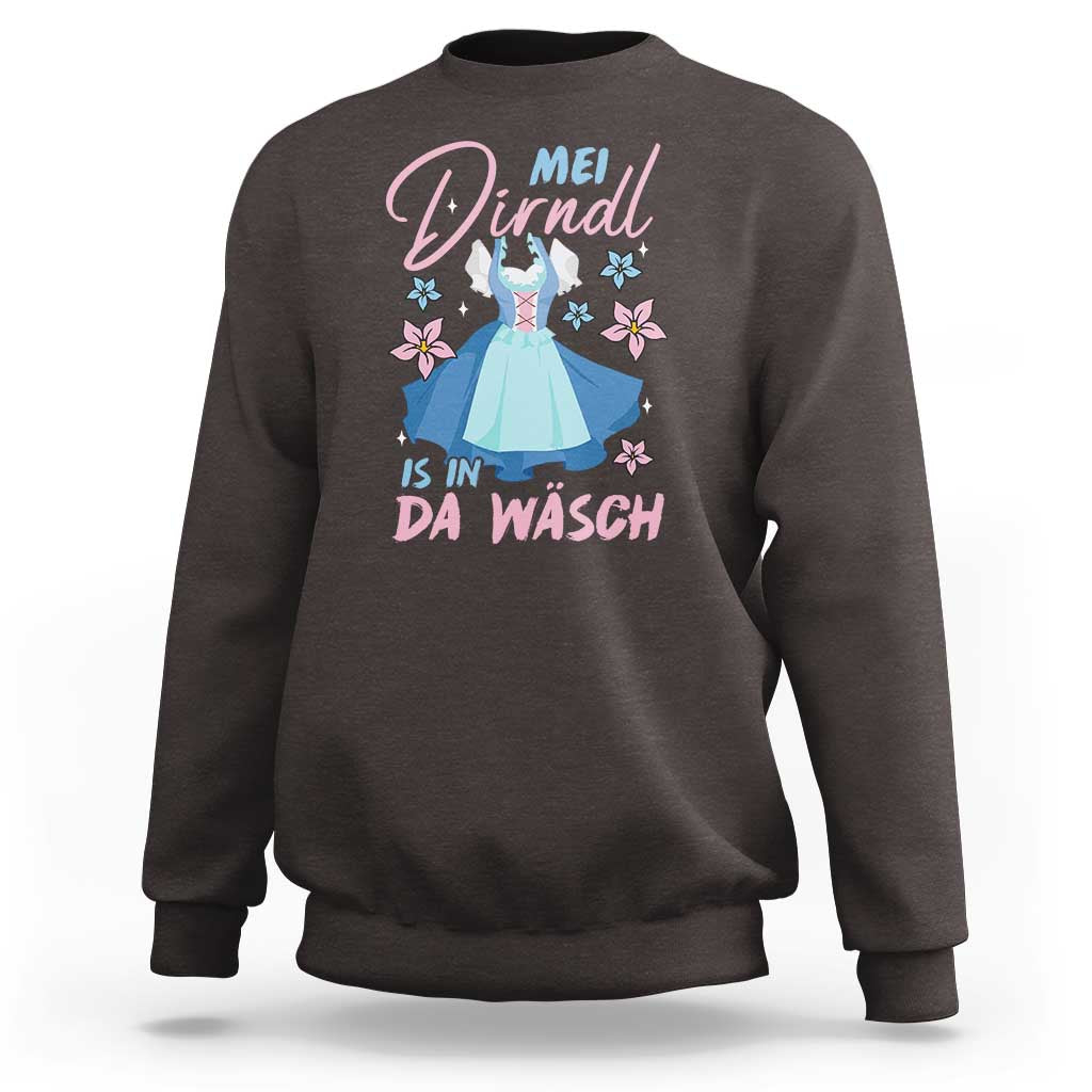 Oktoberfest Sweatshirt Mei Dirndl In Da Wasch German Girls Women - Wonder Print Shop