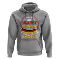 Oktoberfest Hoodie On My Wurst Behavior I Dont Give A Schnitzel German Beer - Wonder Print Shop