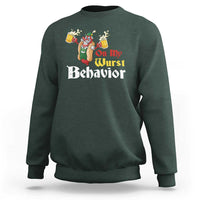 Oktoberfest Sweatshirt On My Wurst Behavior German Beer Sausage - Wonder Print Shop