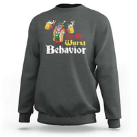 Oktoberfest Sweatshirt On My Wurst Behavior German Beer Sausage - Wonder Print Shop