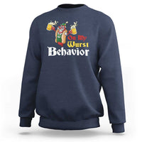 Oktoberfest Sweatshirt On My Wurst Behavior German Beer Sausage - Wonder Print Shop