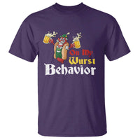 Oktoberfest T Shirt On My Wurst Behavior German Beer Sausage - Wonder Print Shop