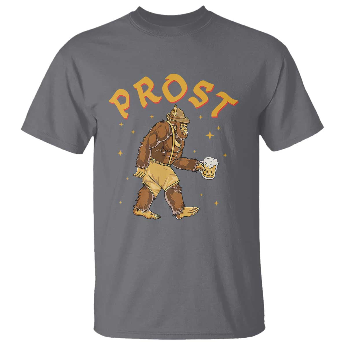 Oktoberfest Prost Bigfoot Lederhosen German Beer T Shirt - Wonder Print Shop
