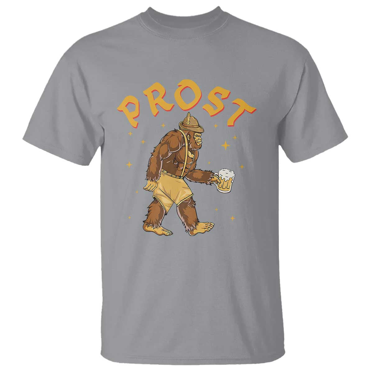 Oktoberfest Prost Bigfoot Lederhosen German Beer T Shirt - Wonder Print Shop