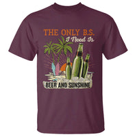Funny Beer Lover T Shirt The Only B.S. I Need Is Beer And Sunshine - Wonder Print Shop