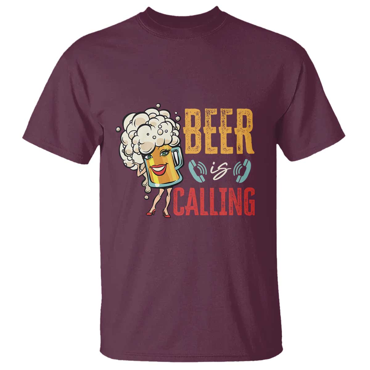 Funny Beer Is Calling T Shirt - Wonder Print Shop