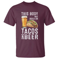 Funny Beer Lover T Shirt This Body Was Built On Tacos and Beer - Wonder Print Shop