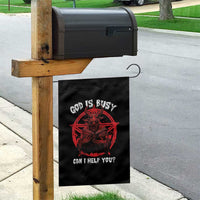 Satan Garden Flag God Is Busy Can I Help You Baphomet Satanic Goat - Wonder Print Shop