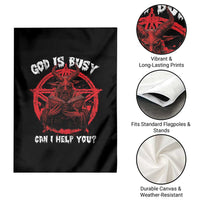 Satan Garden Flag God Is Busy Can I Help You Baphomet Satanic Goat - Wonder Print Shop
