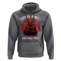 Satan Hoodie God Is Busy Can I Help You Baphomet Satanic Goat