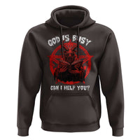 Satan Hoodie God Is Busy Can I Help You Baphomet Satanic Goat