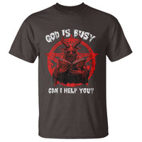 Satan T Shirt God Is Busy Can I Help You Baphomet Satanic Goat - Wonder Print Shop