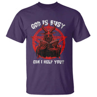 Satan T Shirt God Is Busy Can I Help You Baphomet Satanic Goat - Wonder Print Shop