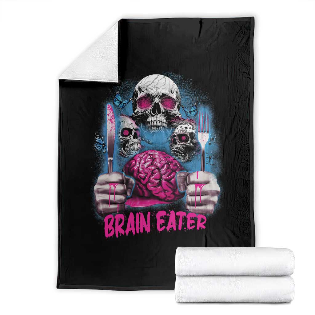 Horror Zombie Throw Blanket Braineater Eat Brain Scary Creepy Halloween - Wonder Print Shop