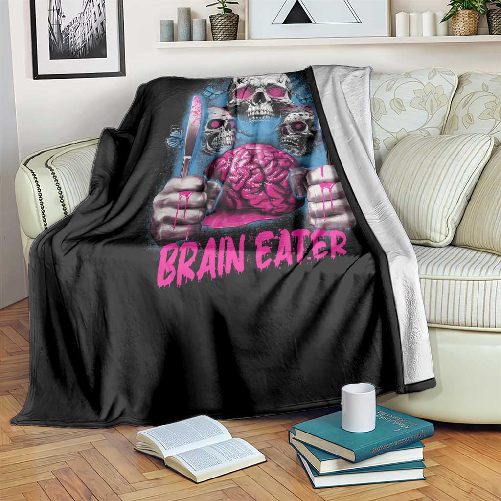 Horror Zombie Throw Blanket Braineater Eat Brain Scary Creepy Halloween - Wonder Print Shop