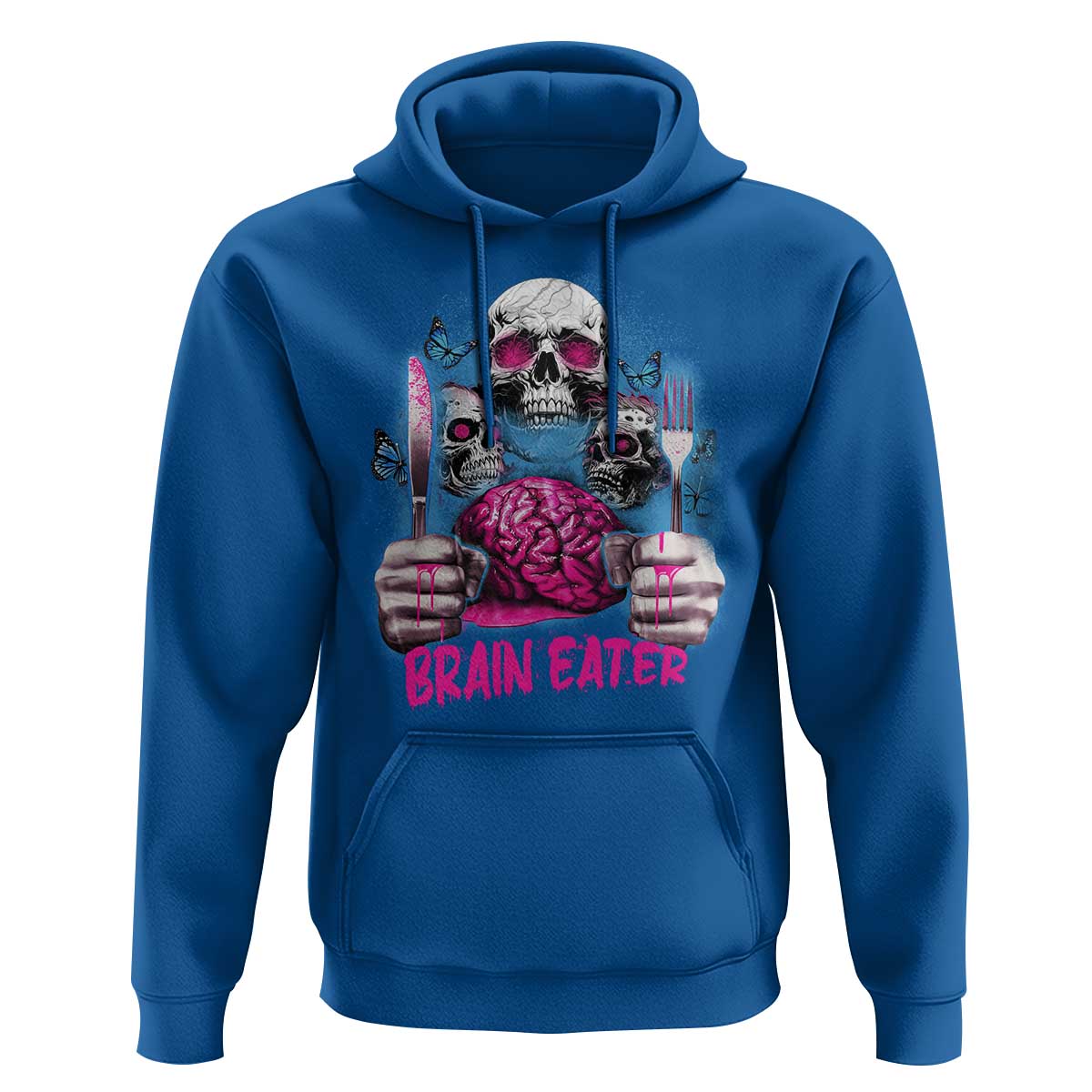 Horror Zombie Hoodie Braineater Eat Brain Scary Creepy Halloween