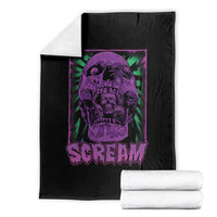 Horror Halloween Throw Blanket Scream Creepy Skull - Wonder Print Shop