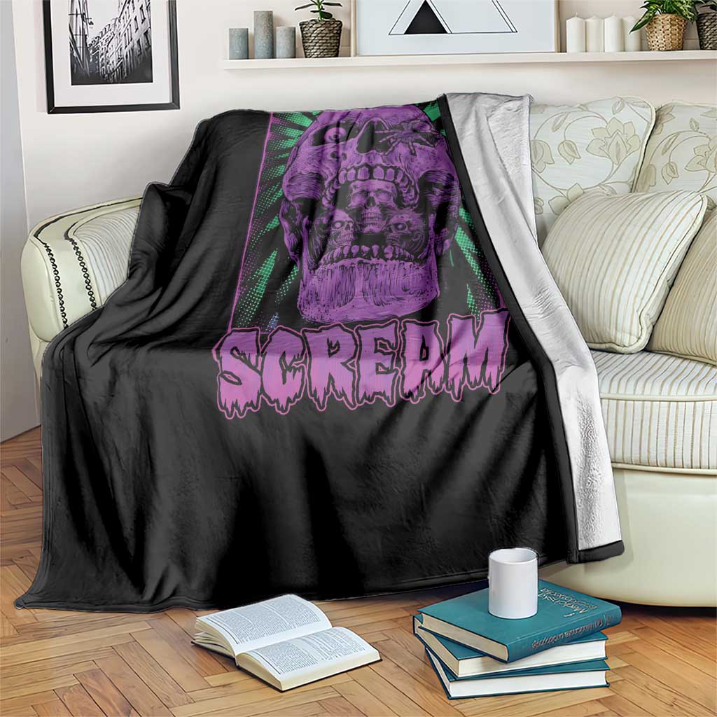 Horror Halloween Throw Blanket Scream Creepy Skull - Wonder Print Shop