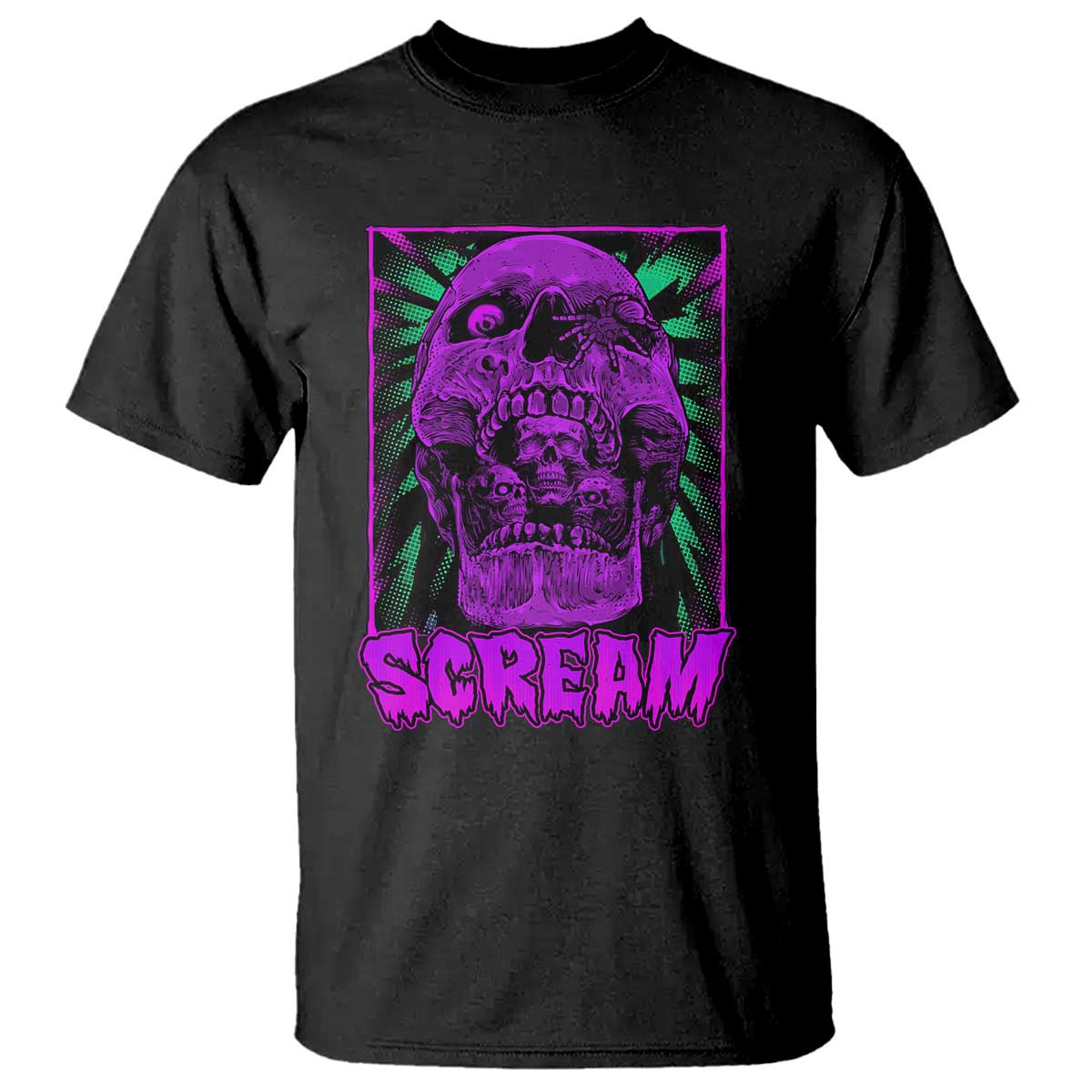 Horror Halloween T Shirt Scream Creepy Skull - Wonder Print Shop