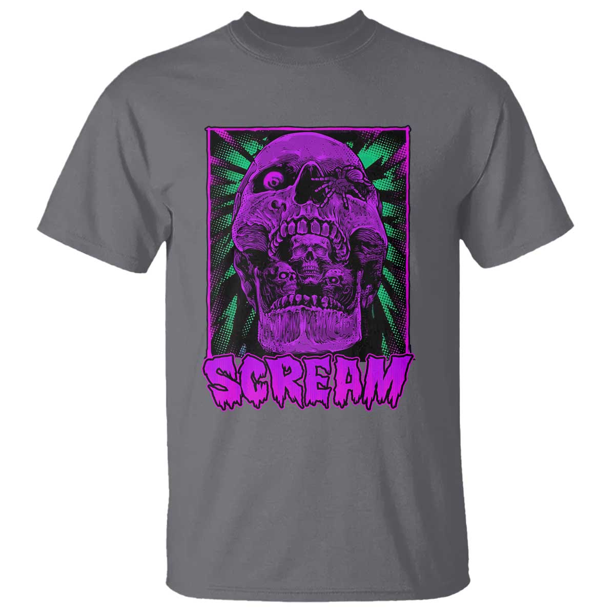 Horror Halloween T Shirt Scream Creepy Skull - Wonder Print Shop