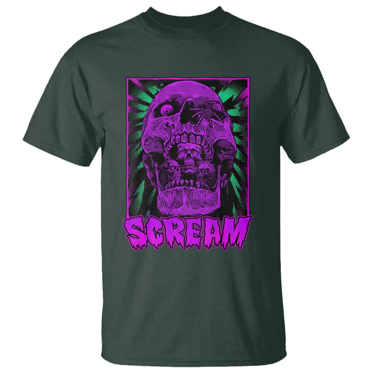 Horror Halloween T Shirt Scream Creepy Skull - Wonder Print Shop