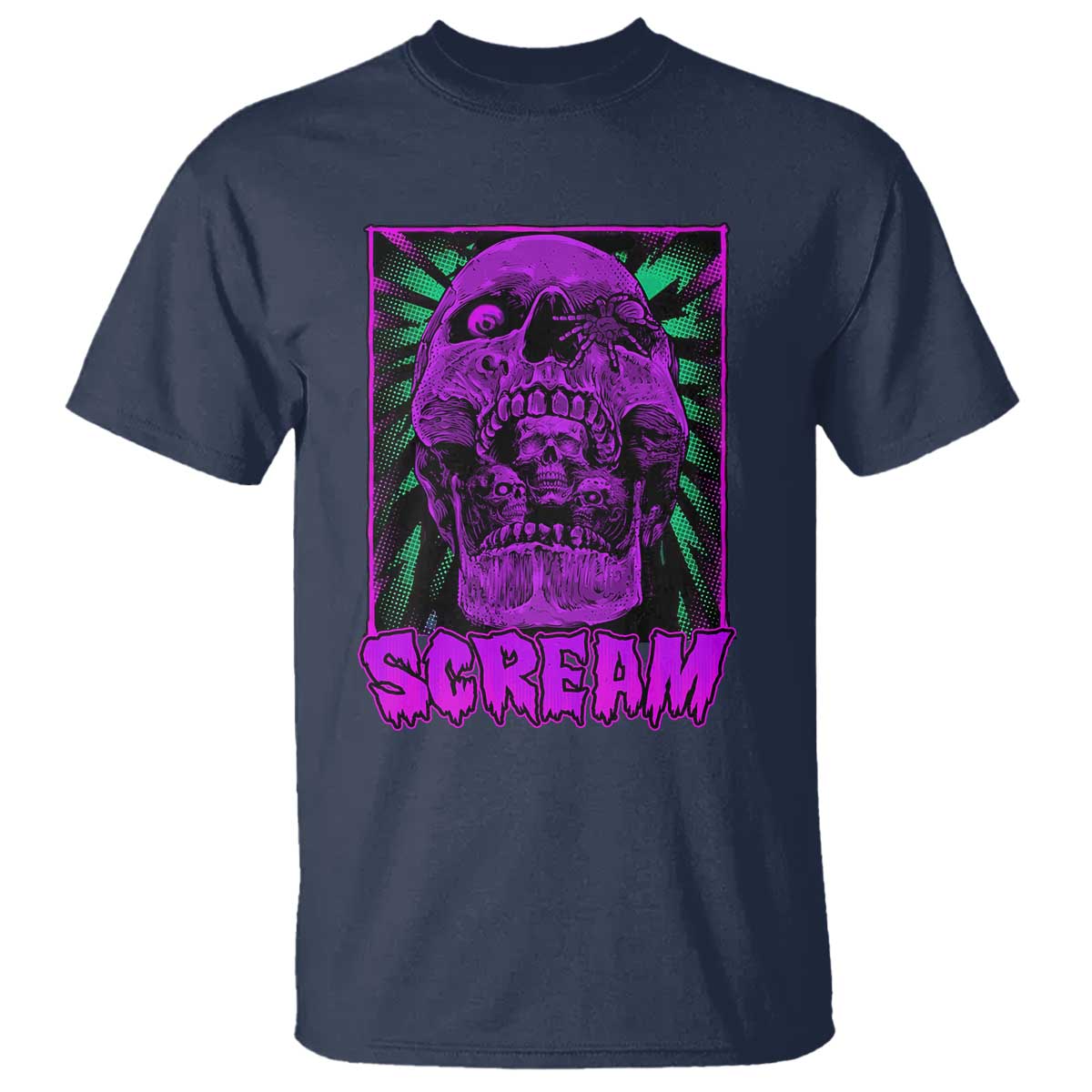 Horror Halloween T Shirt Scream Creepy Skull - Wonder Print Shop