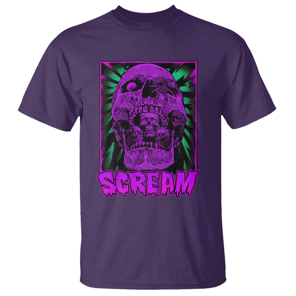 Horror Halloween T Shirt Scream Creepy Skull - Wonder Print Shop