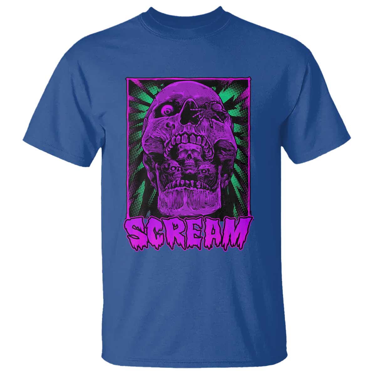 Horror Halloween T Shirt Scream Creepy Skull - Wonder Print Shop