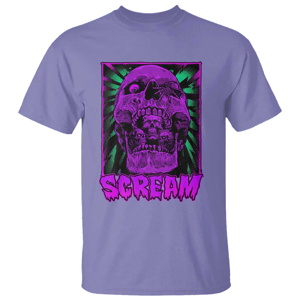 Horror Halloween T Shirt Scream Creepy Skull - Wonder Print Shop