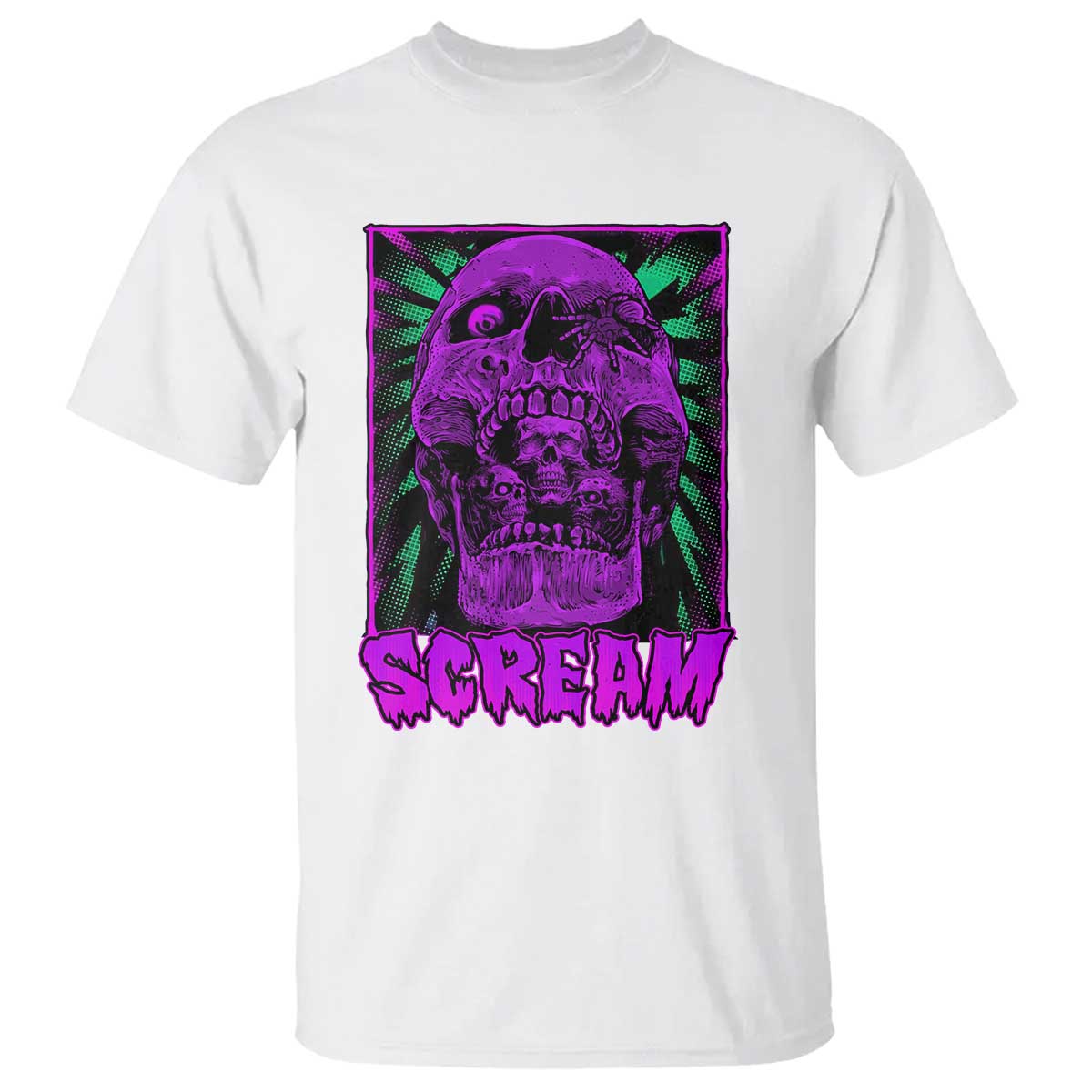 Horror Halloween T Shirt Scream Creepy Skull - Wonder Print Shop
