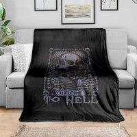 Horror Halloween Throw Blanket Welcome To Hell Creepy Skull - Wonder Print Shop