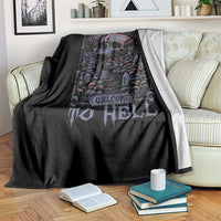 Horror Halloween Throw Blanket Welcome To Hell Creepy Skull - Wonder Print Shop