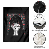 Horror Anime Girl Manga Creepy Halloween Garden Flag - Wonder Print Shop