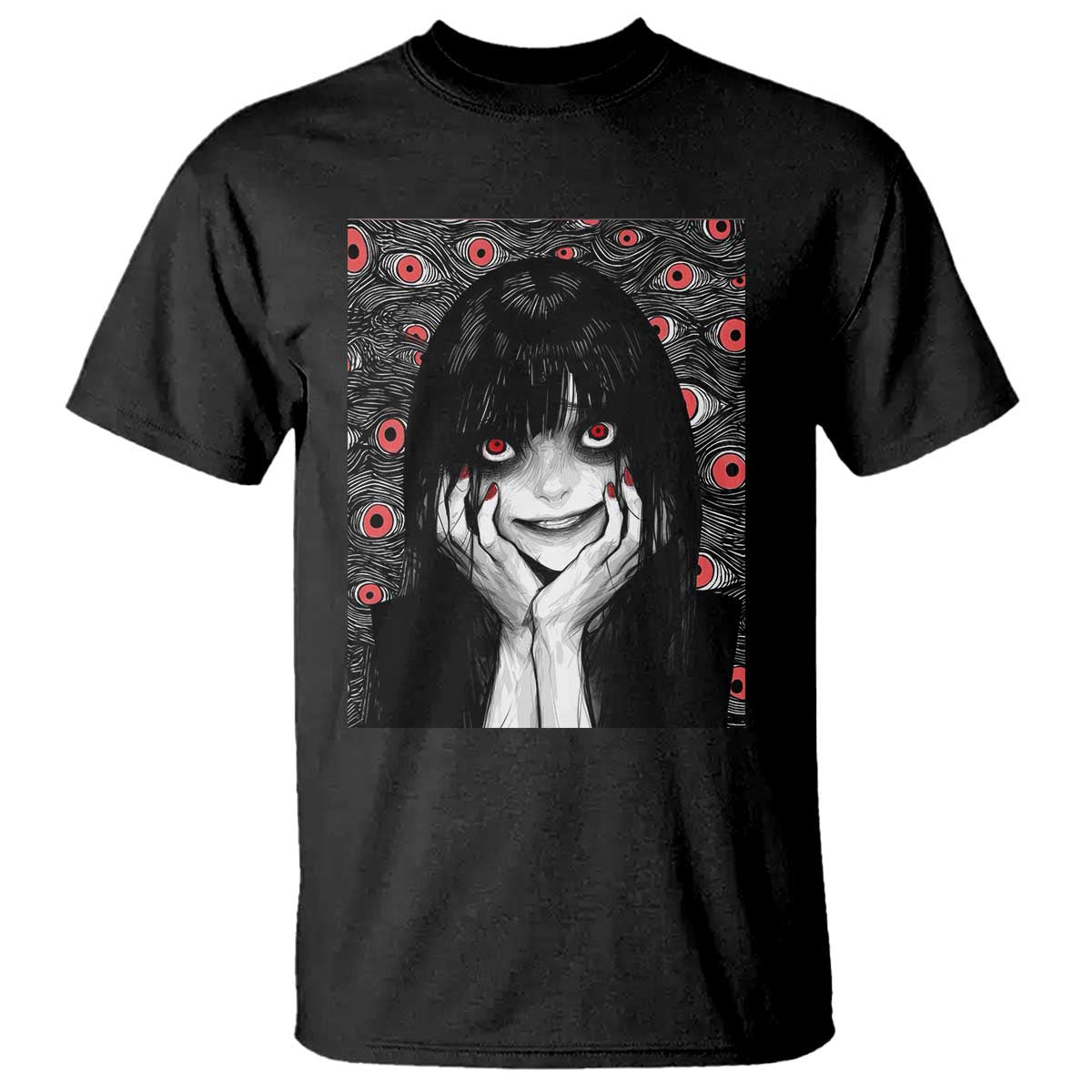 Horror Anime Girl Manga Creepy Halloween T Shirt - Wonder Print Shop