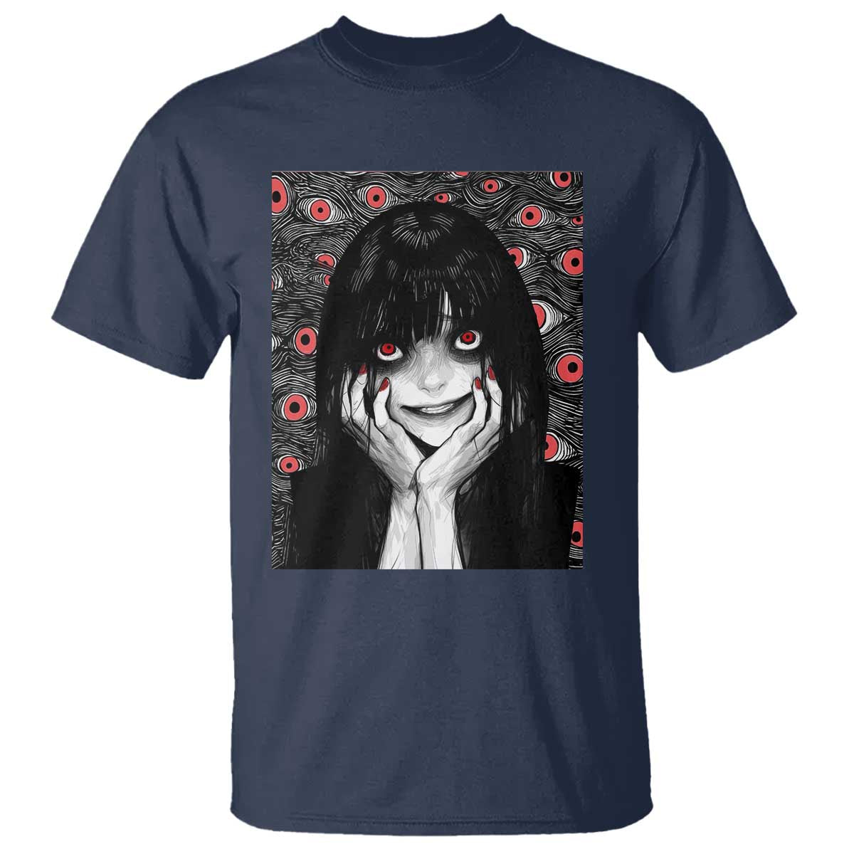 Horror Anime Girl Manga Creepy Halloween T Shirt - Wonder Print Shop