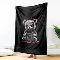 Emo Bear Coffee Creepy Halloween Throw Blanket - Wonder Print Shop