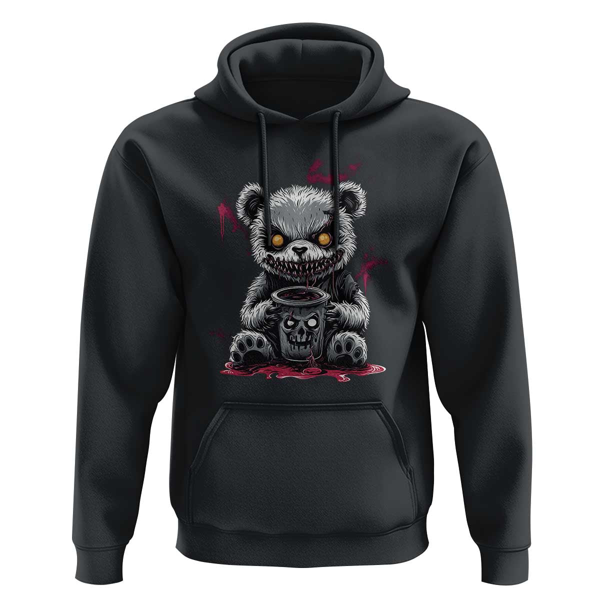 Emo Bear Coffee Creepy Halloween Hoodie