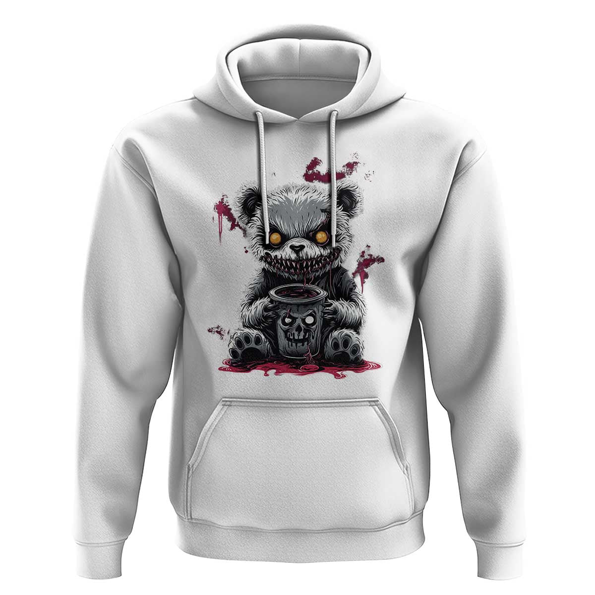 Emo Bear Coffee Creepy Halloween Hoodie