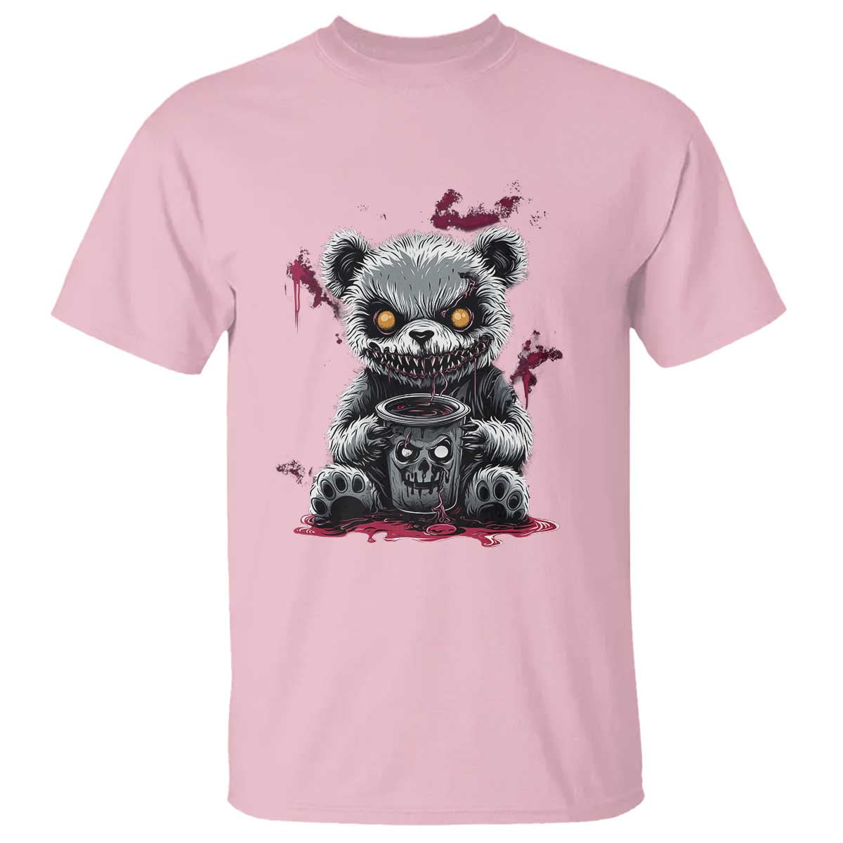 Emo Bear Coffee Creepy Halloween T Shirt - Wonder Print Shop