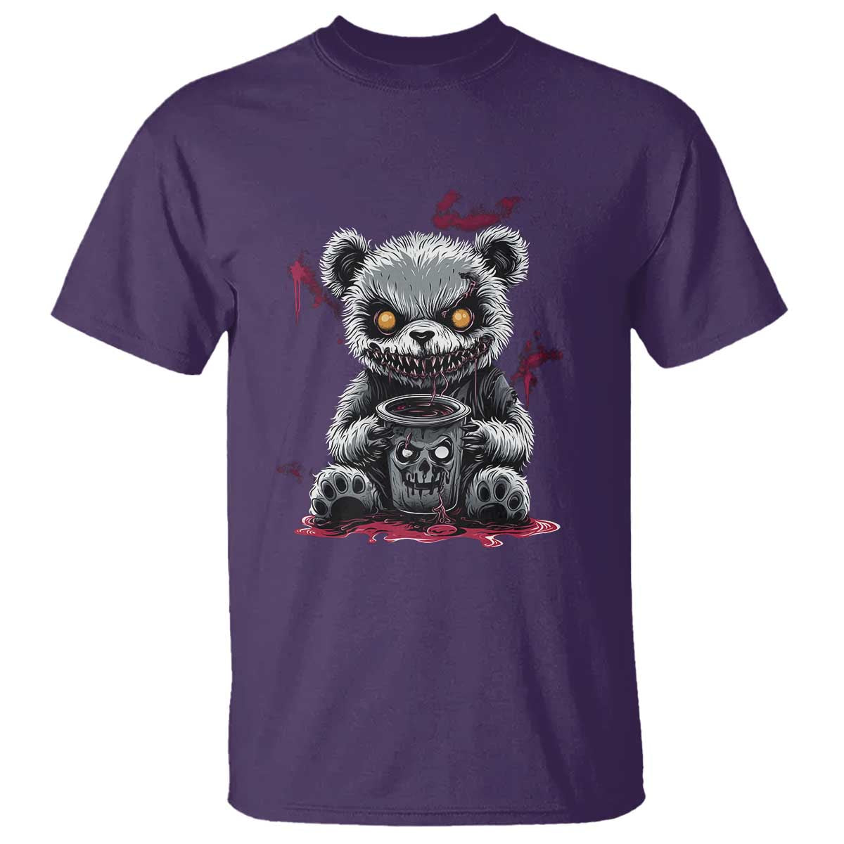 Emo Bear Coffee Creepy Halloween T Shirt - Wonder Print Shop