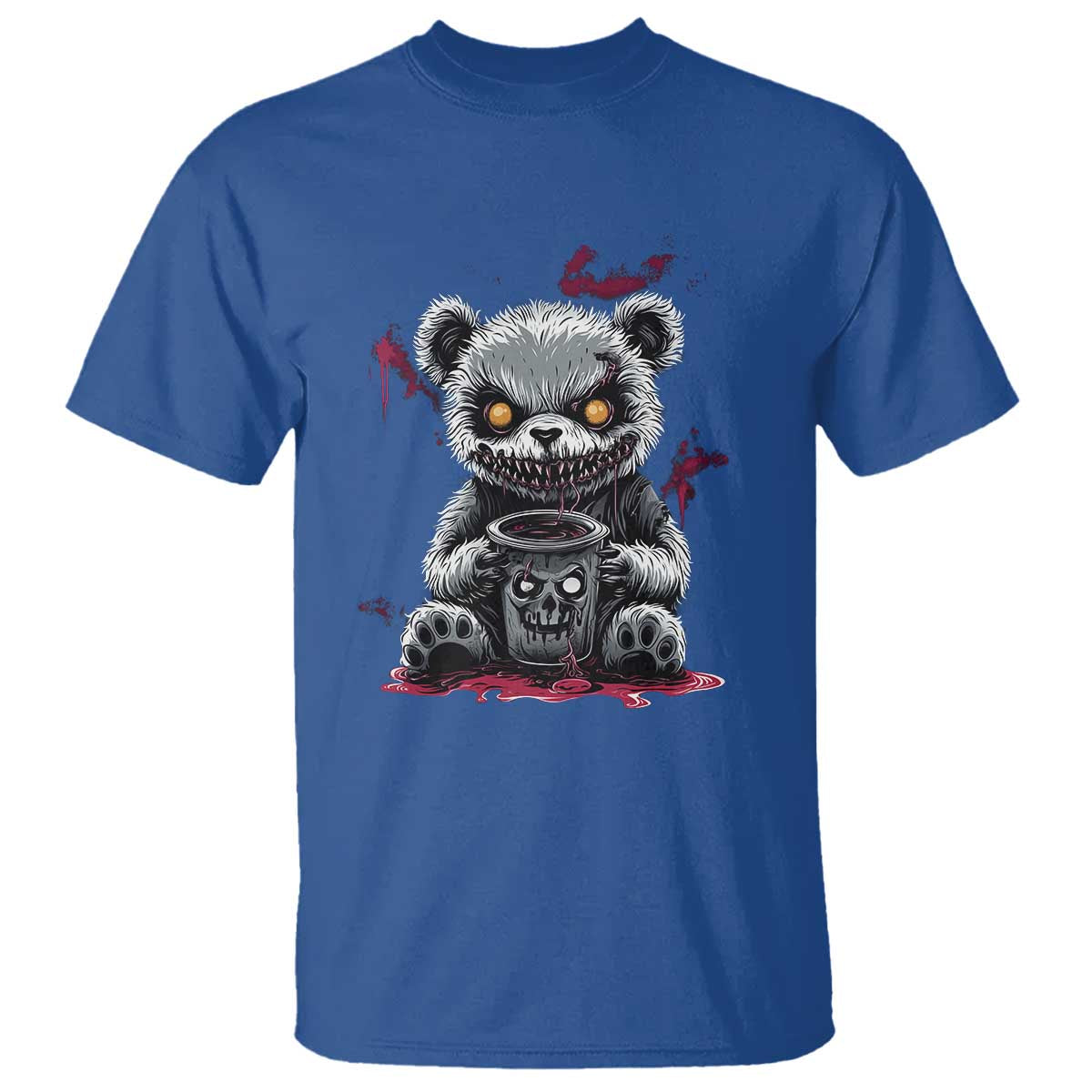 Emo Bear Coffee Creepy Halloween T Shirt - Wonder Print Shop