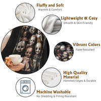 Creepy Dolls Horror Halloween Throw Blanket - Wonder Print Shop