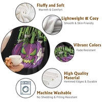 Funny Halloween Throw Blanket Halloweed Pumpkin Weed Cannabis Smoking - Wonder Print Shop