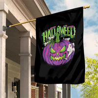 Funny Halloween Garden Flag Halloweed Pumpkin Weed Cannabis Smoking - Wonder Print Shop
